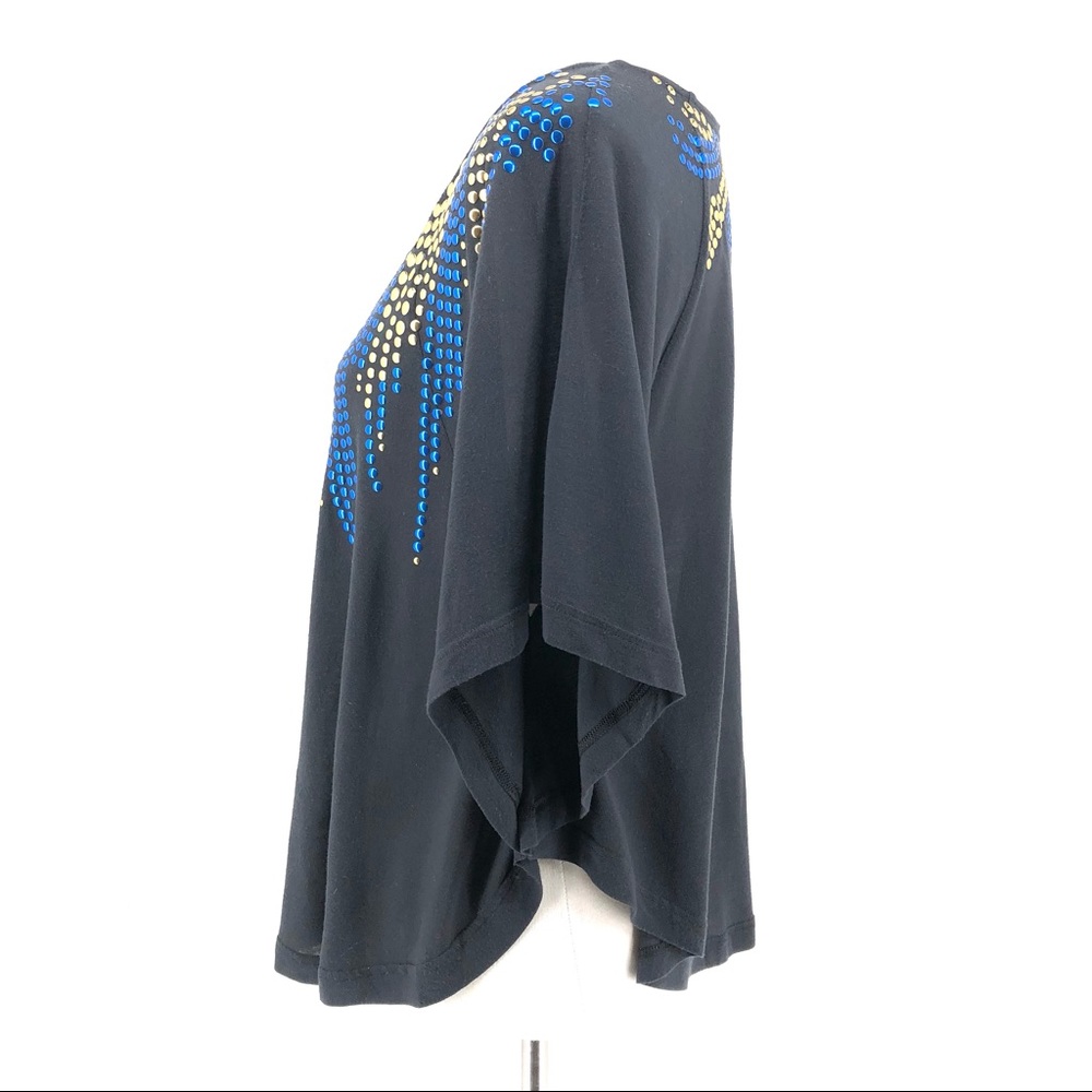 Free People Studded Gray 3/4 Sleeve Blouse, Size M - Picture 5 of 8